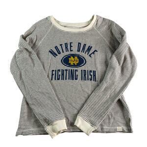 Notre Dame Fighting Irish Blue 84 Crop Sweatshirt Women’s Small Striped Raglan